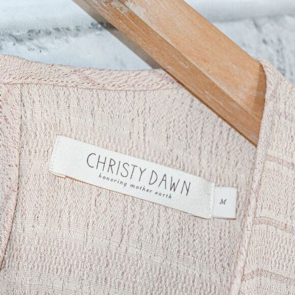 Christy Dawn Women's the Jessa Dress Maxi Ruffle trim in Oat stripe size Medium - Picture 8 of 12